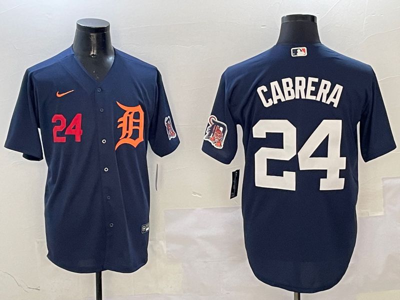 Men Detroit Tigers #24 Cabrera Drak Blue Game 2025 Nike MLB Jersey style 3113